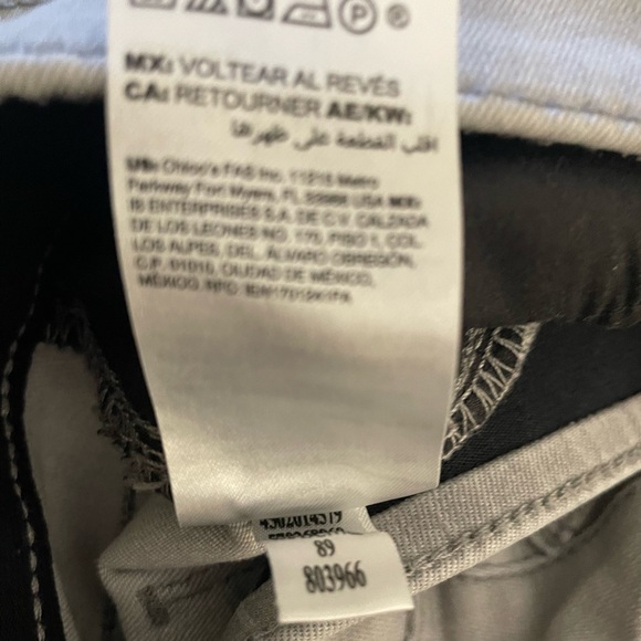 Chicos Skinny Jeans Lt Gray Size 0.5R (US 6) NWOT - Picture 6 of 6